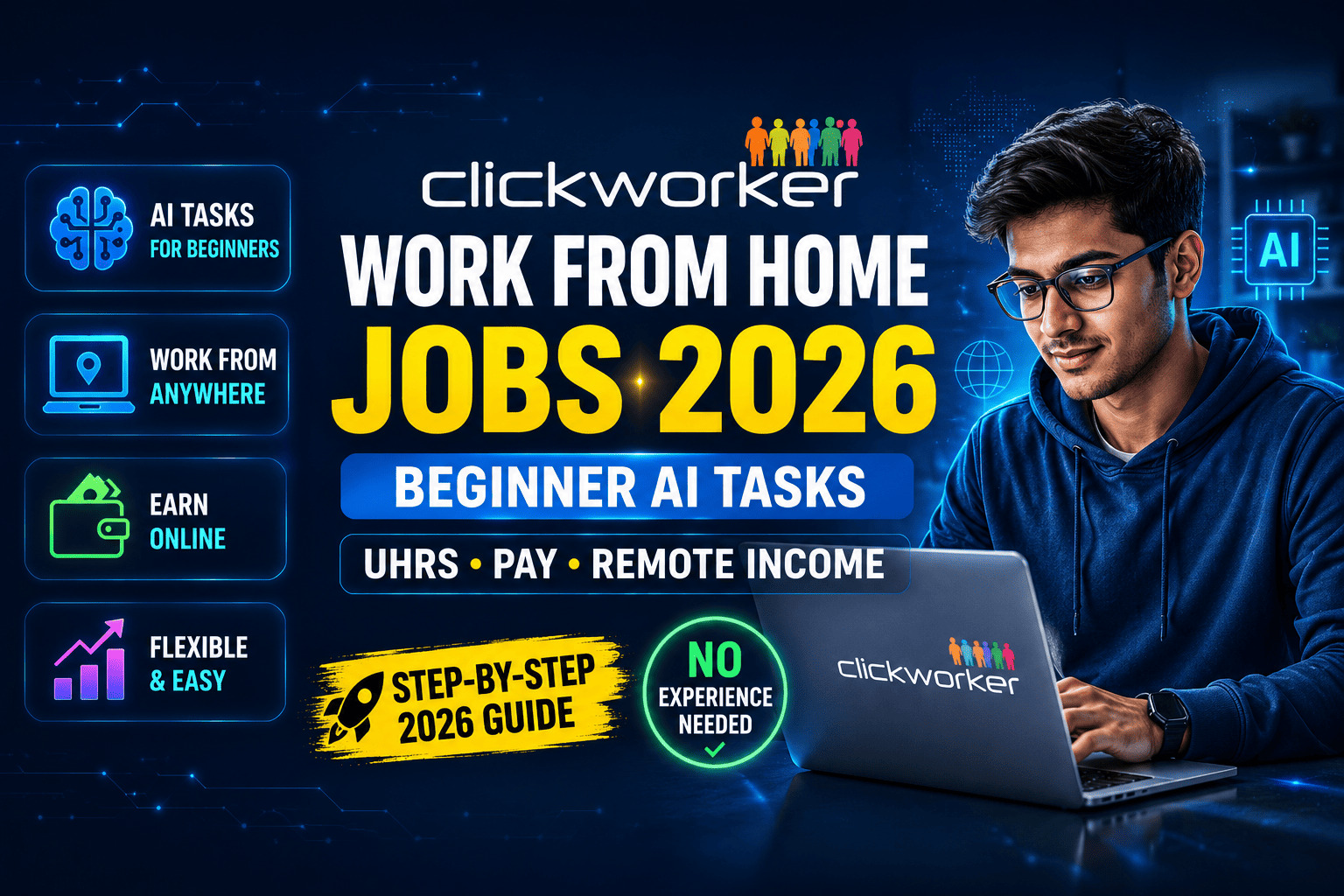 🚀 Clickworker Work From Home Jobs (2026 Guide) – Beginner AI Tasks, UHRS, Pay & Remote Income