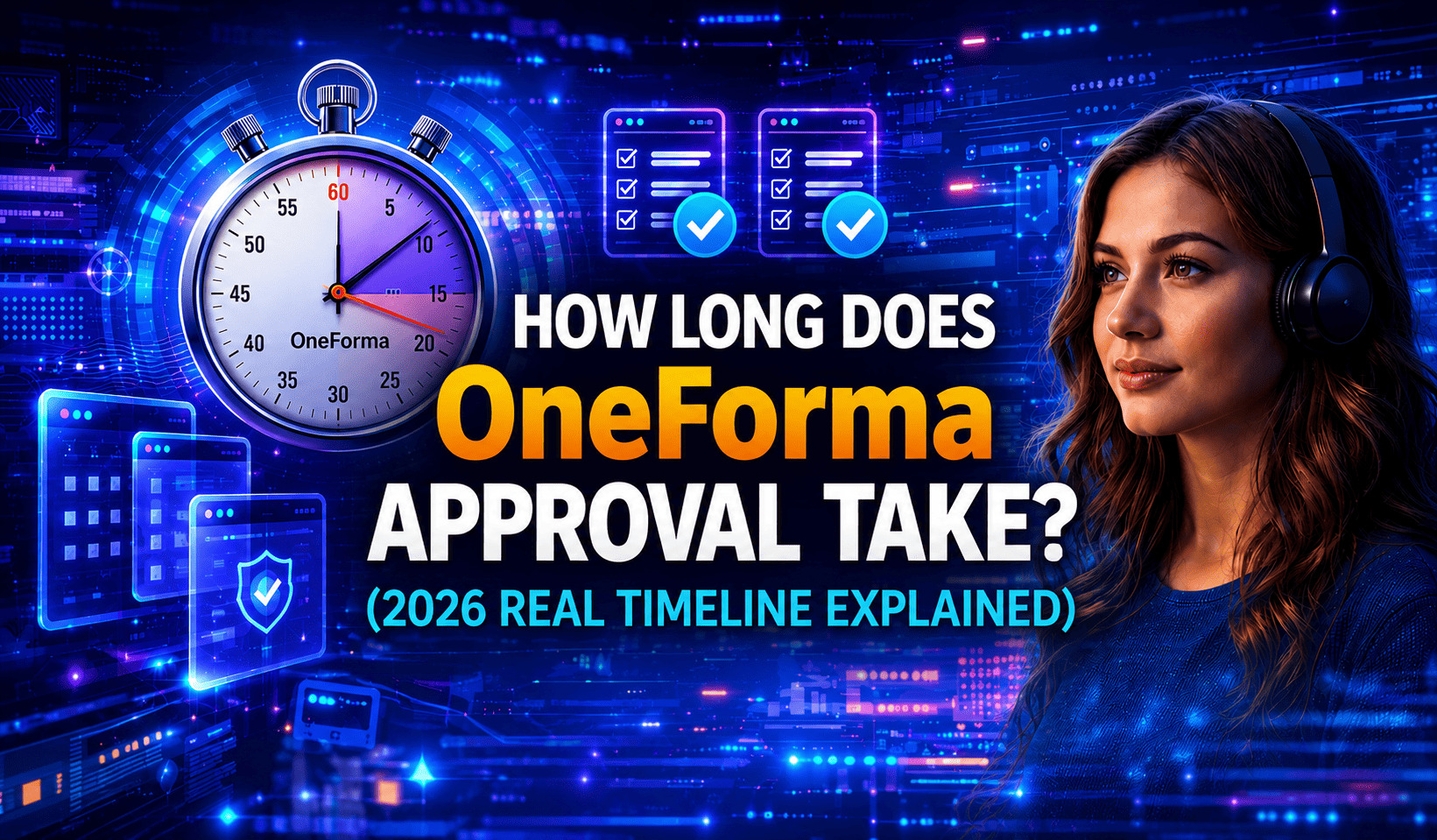 OneForma approval time 2026 infographic showing approval timeline review process and estimated approval duration