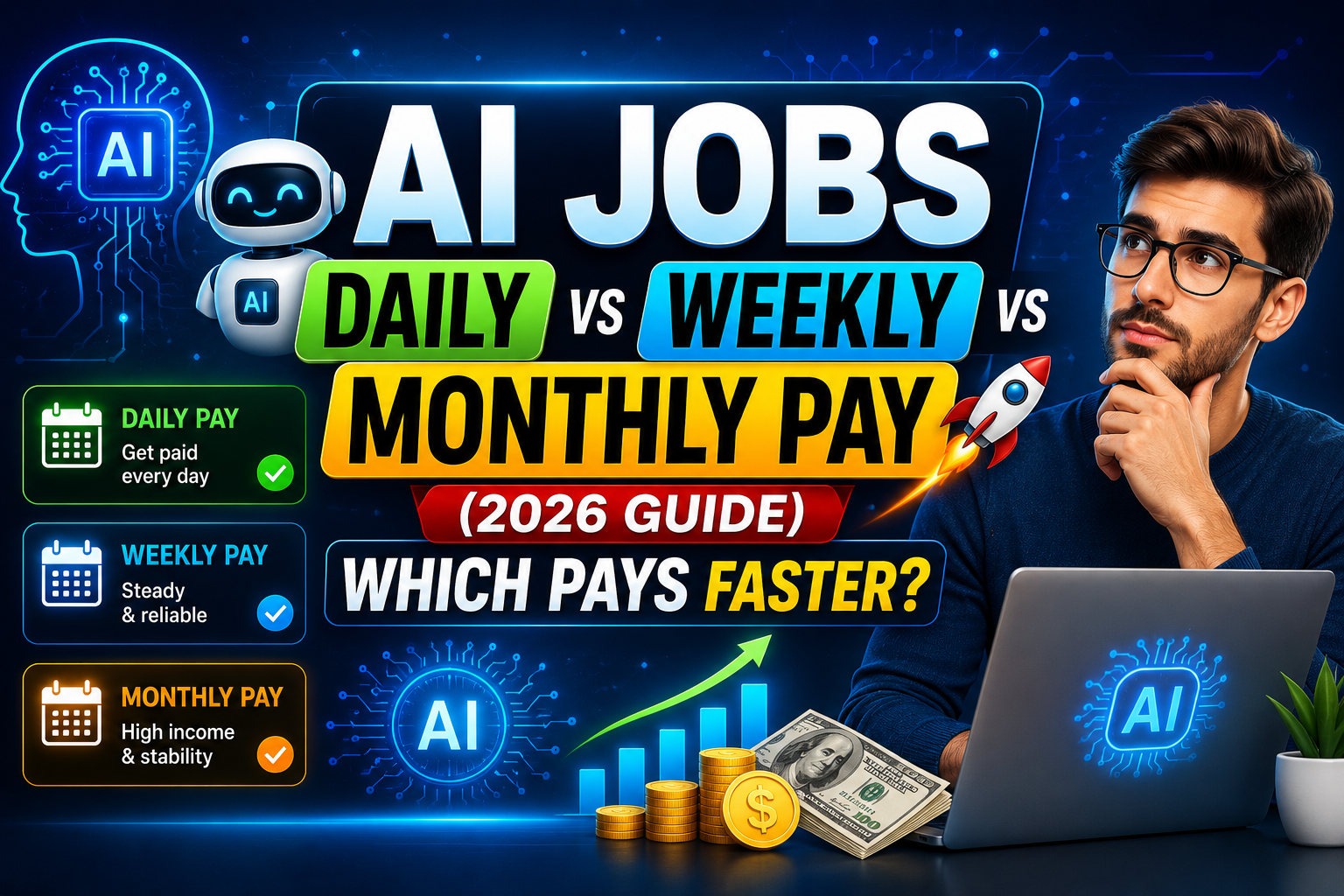 AI jobs daily vs weekly vs monthly payment comparison guide for remote workers in 2026