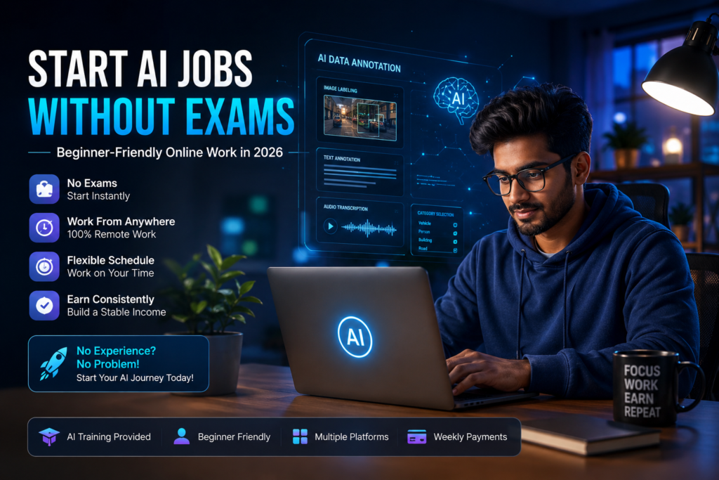 AI jobs without exams for beginners in 2026