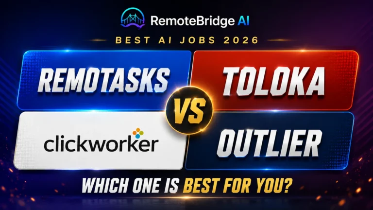 Remotasks vs Toloka vs Clickworker vs Outlier comparison for AI data labeling and remote jobs in 2026