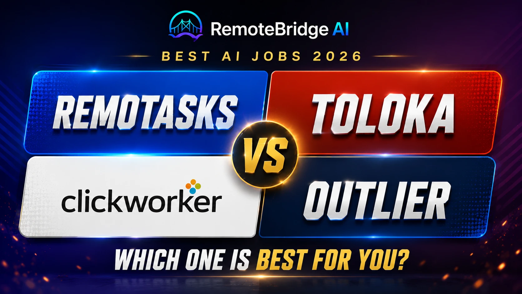 Remotasks vs Toloka vs Clickworker vs Outlier comparison for AI data labeling and remote jobs in 2026