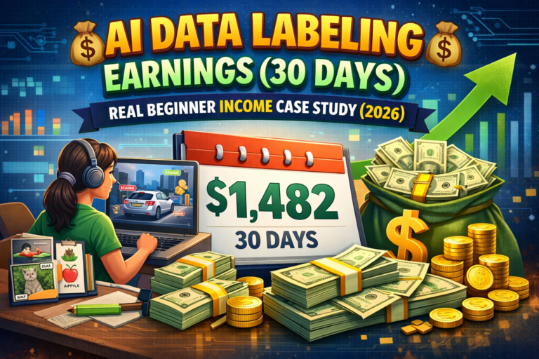 💰 AI Data Labeling Earnings (30 Days) – Real Beginner Income Case Study (2026)