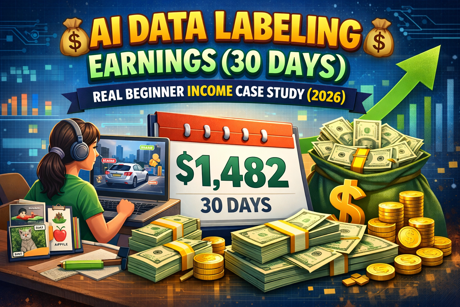 💰 AI Data Labeling Earnings (30 Days) – Real Beginner Income Case Study (2026)
