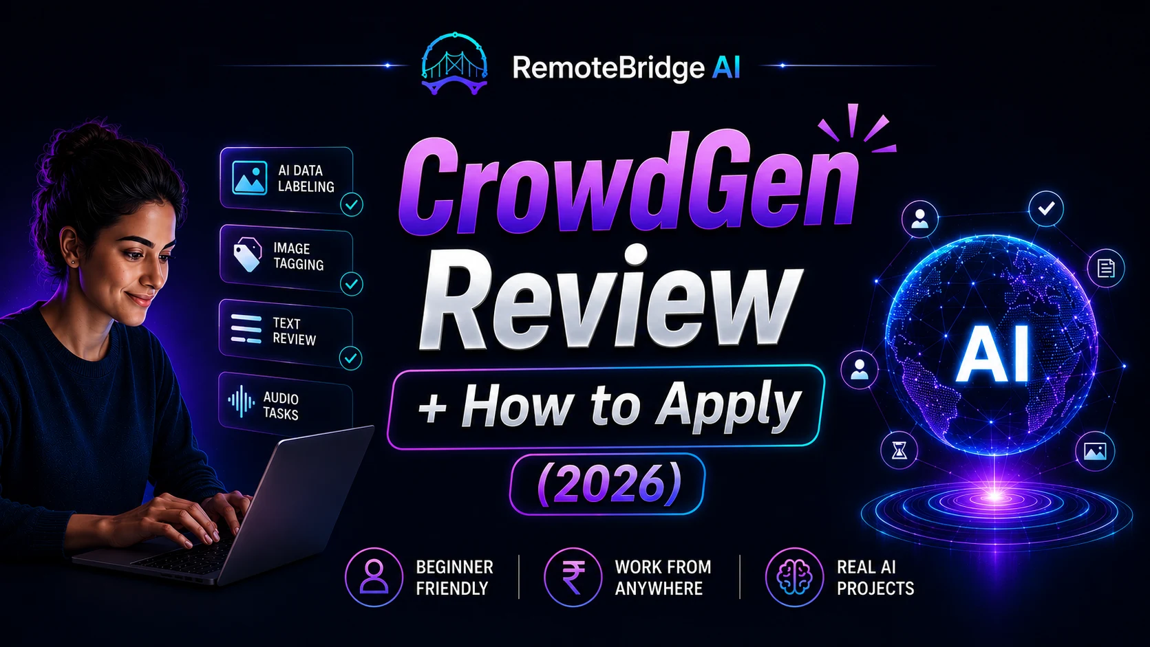 🤖 CrowdGen Review + How to Apply (2026): Salary, Tasks & Beginner Guide