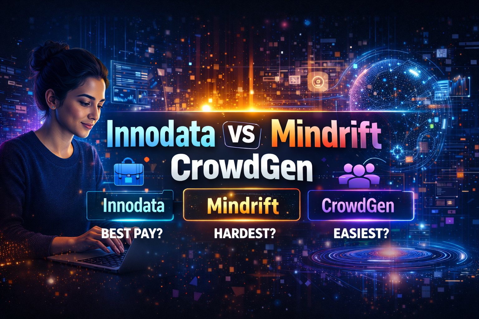 Innodata vs Mindrift vs CrowdGen comparison guide