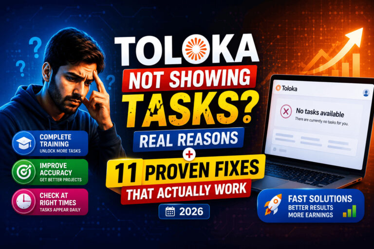 Toloka not showing tasks with real reasons and 11 proven fixes to solve no tasks available issue in 2026