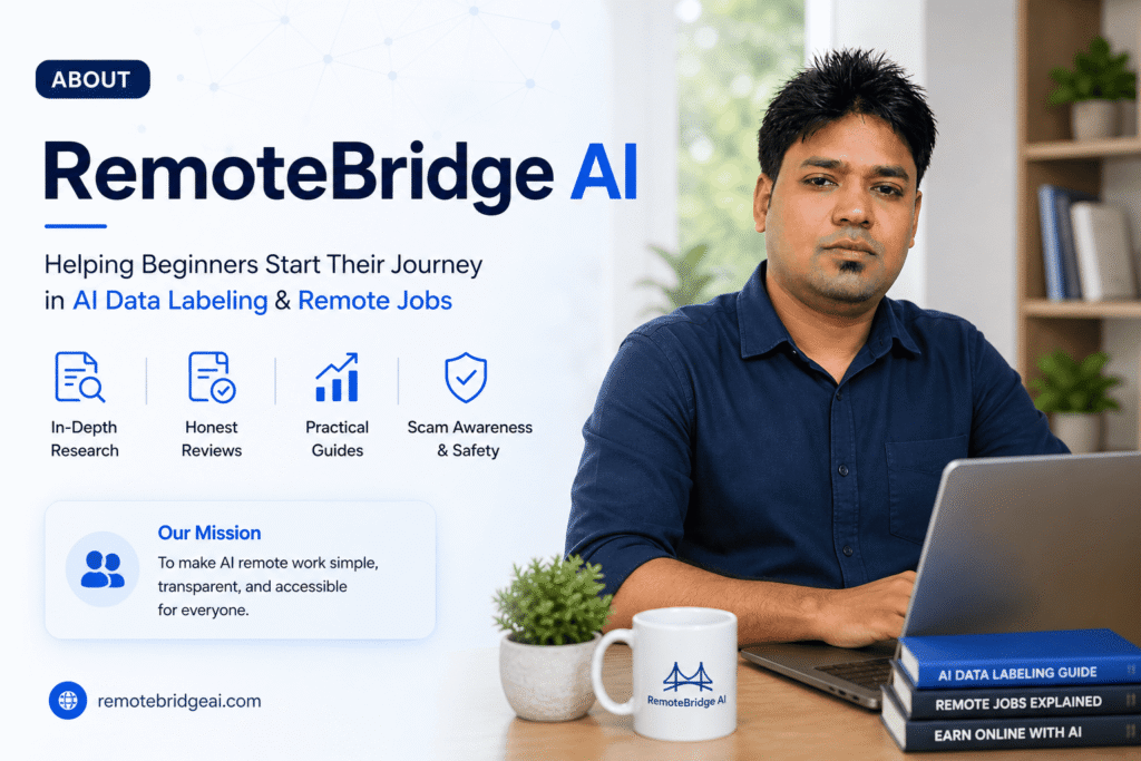Vinod Kumar Patel founder of RemoteBridge AI helping beginners understand AI data labeling jobs and remote work opportunities