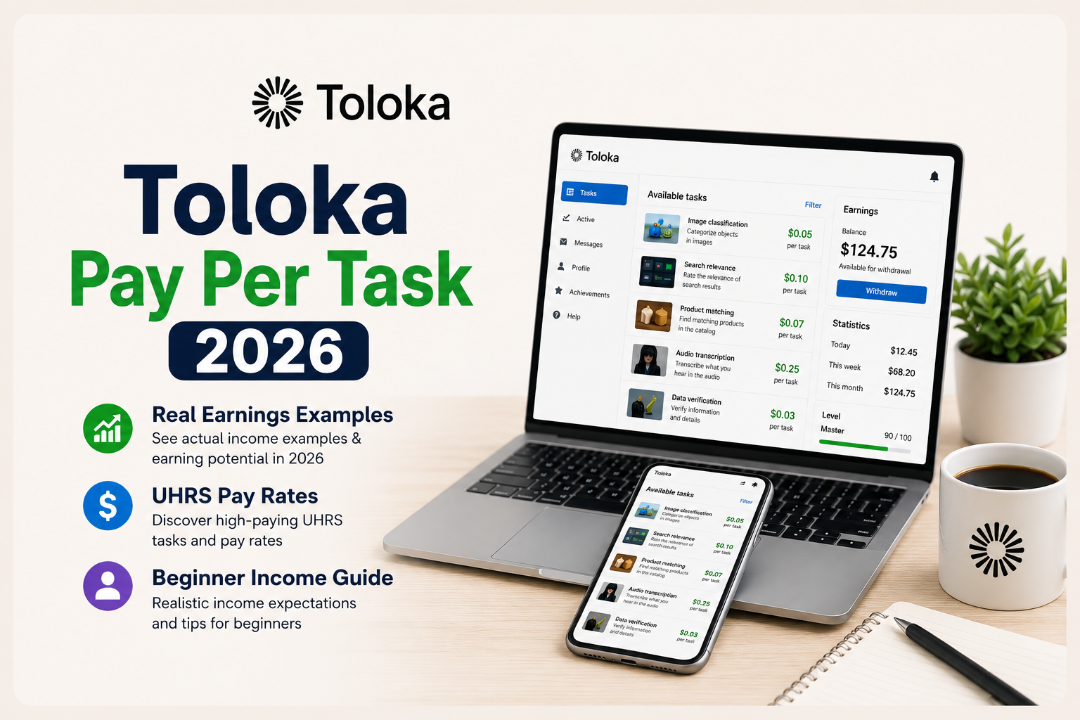 Toloka pay per task explained with real earnings examples and UHRS pay rates in 2026