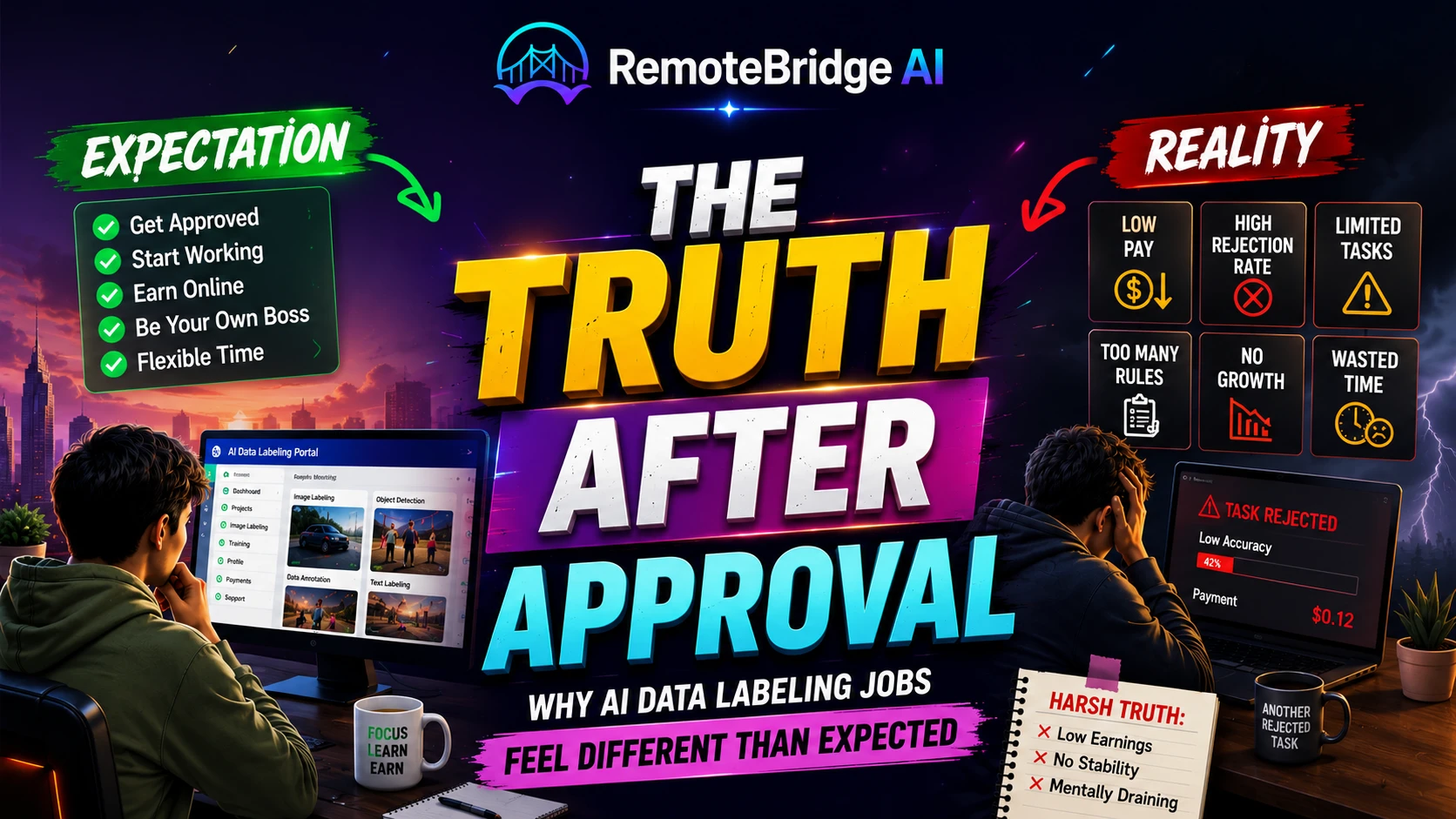 🎯 Why Beginners Fail in AI Data Labeling Jobs After Approval (Hidden Reality)